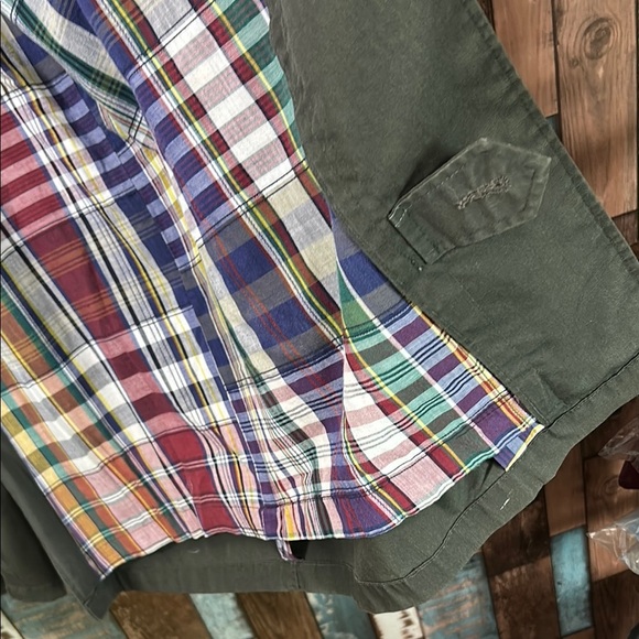 Men's army green & plaid Green Coat - Picture 9 of 16